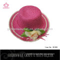 hot pink paper straw hat for summer